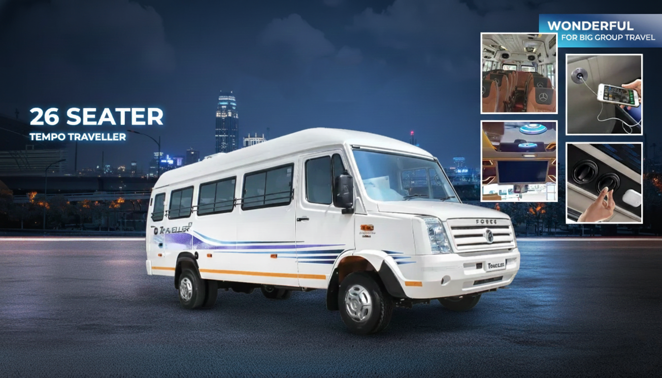 26 Seater Tempo Traveller on Rent